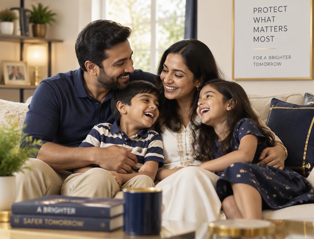 Happy family protected by insurance